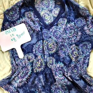 a.n.a Multicolor Floral Sheer Top